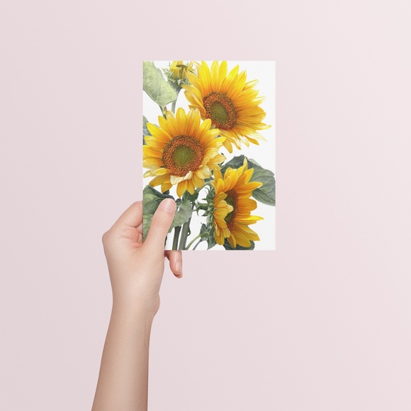 Watercolor Sunflowers Wall Art Print, Unframed - Bright Floral Charm - Picture 5 of 7